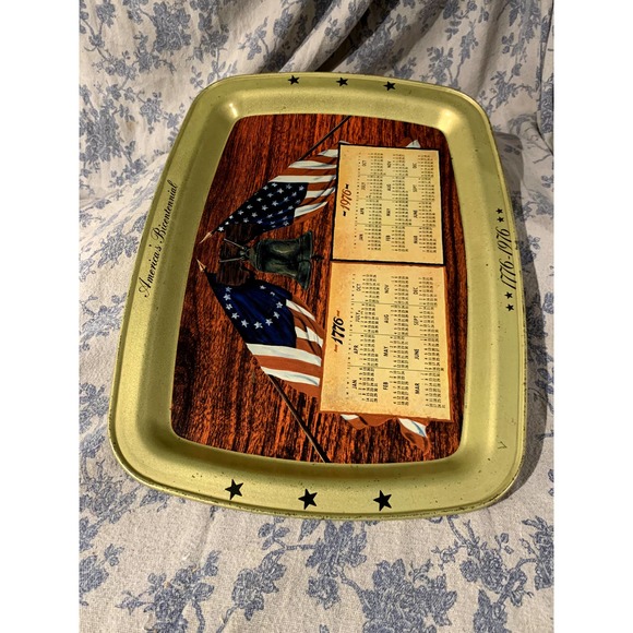 Vintage 1776-1976 America's Bicentennnial Calendar Metal Collector Tray - Picture 6 of 6